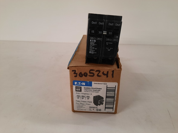 Eaton BQ2302115 Miniature Circuit Breakers (MCBs) BQ 2P 15A/30A 240V 50/60Hz 1Ph EA