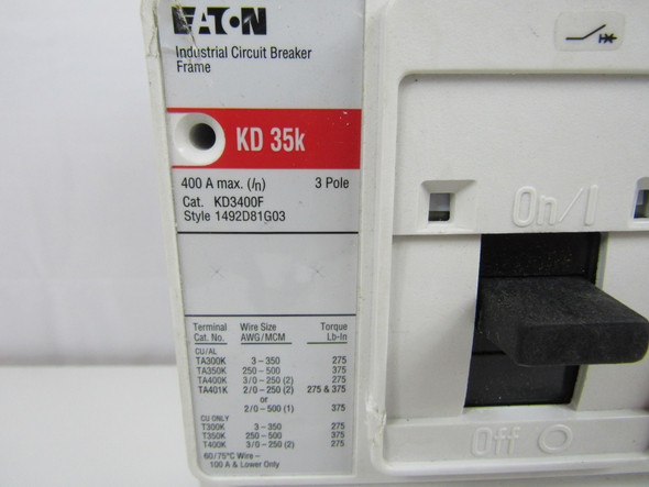 Eaton KD3400F Molded Case Breakers (MCCBs) 3P EA