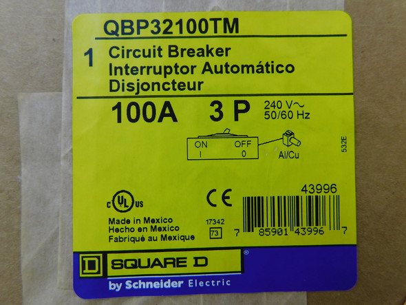 Square D QBP32100TM Molded Case Breakers (MCCBs)