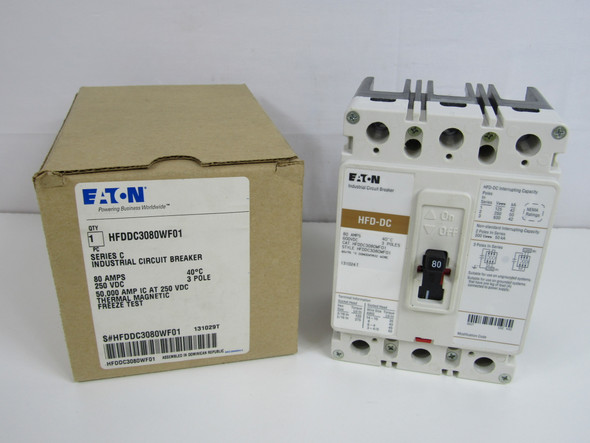 Eaton HFDDC3080WF01 Molded Case Breakers (MCCBs) HFD 3P 80A 250V 50/60Hz 3Ph F Frame