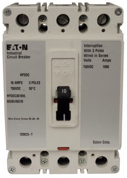 Eaton HFDDC3125L Molded Case Breakers (MCCBs) HFD 3P 125A 600V 50/60Hz 3Ph F Frame