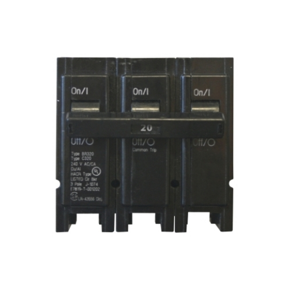 Eaton BR320 Miniature Circuit Breakers (MCBs) BR 3P 20A 240V 50/60Hz 3Ph EA