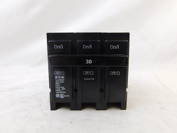 Eaton BR330 Miniature Circuit Breakers (MCBs) 3P 30A 120V EA