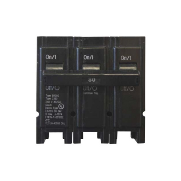 Eaton BR380 Miniature Circuit Breakers (MCBs) 3P 80A 240V EA