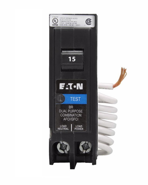 Eaton BRAFGF115CS Miniature Circuit Breakers (MCBs) BR 1P 15A 240V 50/60Hz 1Ph EA