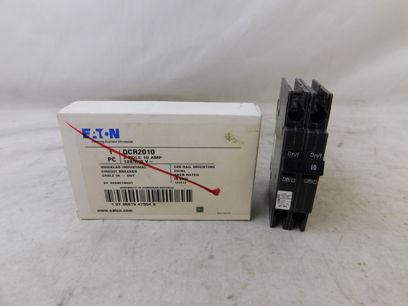 Eaton QCR2010 Miniature Circuit Breakers (MCBs) QCR 2P 10A 240V 50/60Hz 1Ph EA