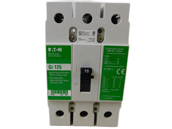 Eaton GI3015D Molded Case Breakers (MCCBs) GI 3P 15A 415V 50/60Hz 3Ph G Frame