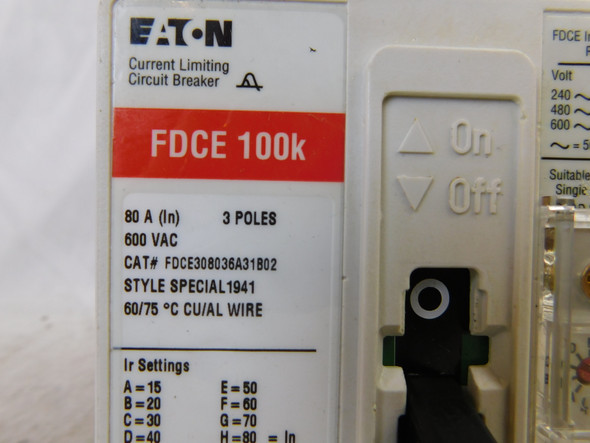 Eaton FDCE308036A31B02 Molded Case Breakers (MCCBs)