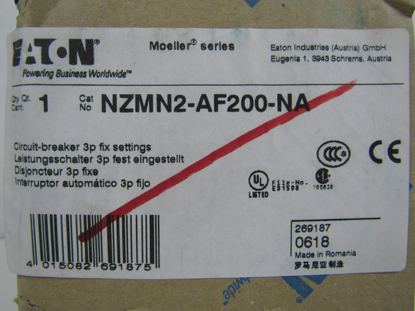 Eaton NZMN2-AF200-NA Molded Case Breakers (MCCBs)
