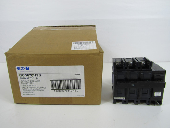 Eaton QC3070HTS Miniature Circuit Breakers (MCBs) QC 3P 70A 240V 50/60Hz 3Ph