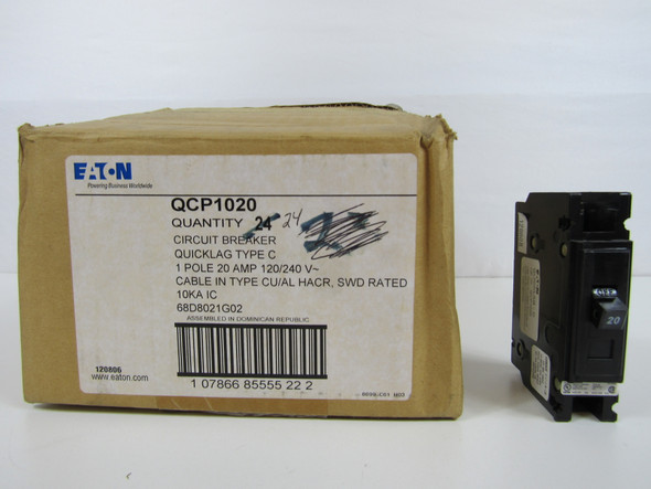 Eaton QCP1020 Miniature Circuit Breakers (MCBs) QCP 1P 20A 240V 50/60Hz 1Ph