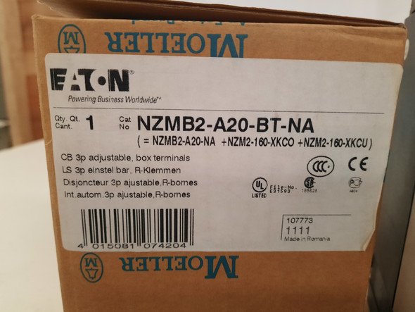 Eaton NZMB2-A20-BT-NA Molded Case Breakers (MCCBs)