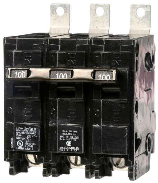 Siemens B3100 Miniature Circuit Breakers (MCBs) B 3P 100A 240V