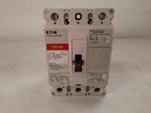 Eaton EDS3125 Molded Case Breakers (MCCBs) EDS 3P 125A 240V 50/60Hz 3Ph F Frame