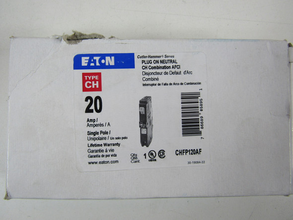 Eaton CHFP120AF Miniature Circuit Breakers (MCBs) CHF 1P 20A 120V 50/60Hz 1Ph EA