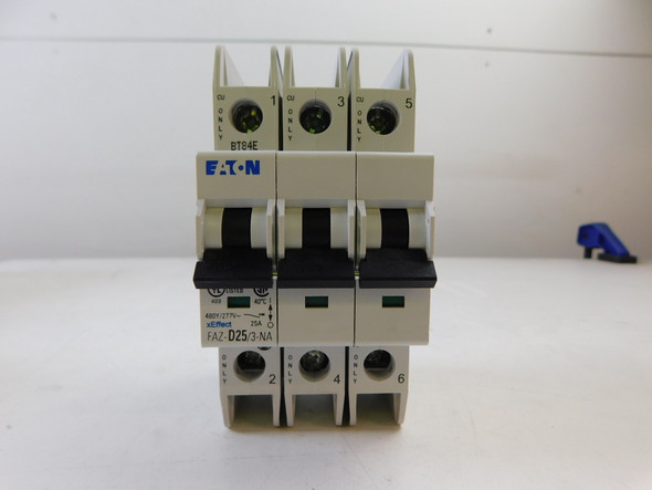 Eaton FAZ-D25/3-NA Din Rail Mounted Circuit Breakers 3P 25A 480V EA