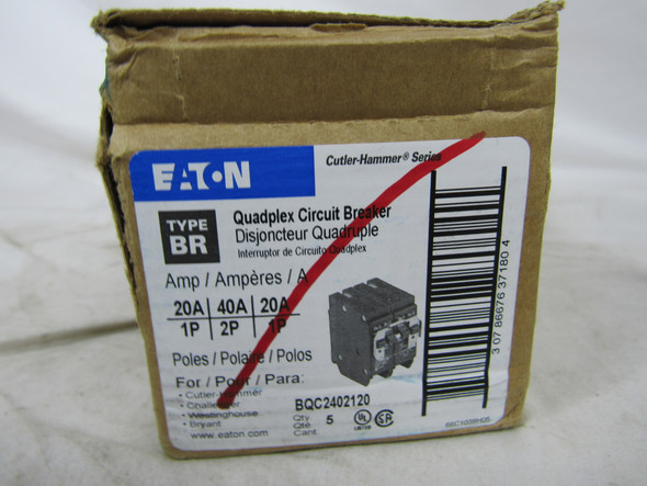 Eaton BQC2402120 Miniature Circuit Breakers (MCBs) BQC 2P 20A/40A 240V 50/60Hz 1Ph EA