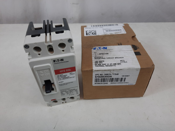 Eaton HFD2100 Molded Case Breakers (MCCBs) HFD 2P 100A 600V 50/60Hz 2Ph F Frame