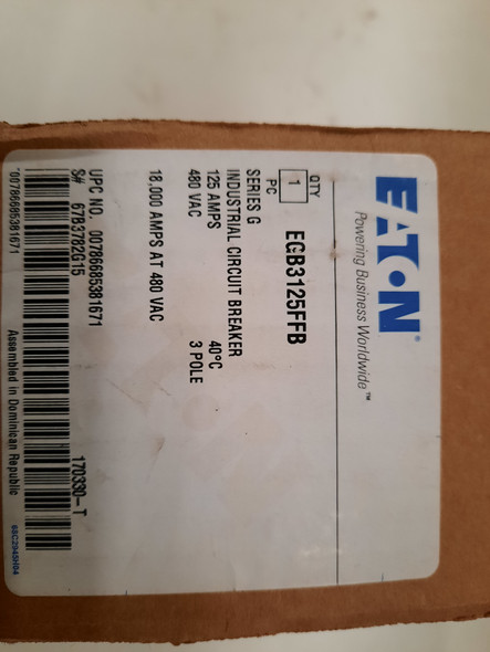 Eaton EGB3125FFG Molded Case Breakers (MCCBs)