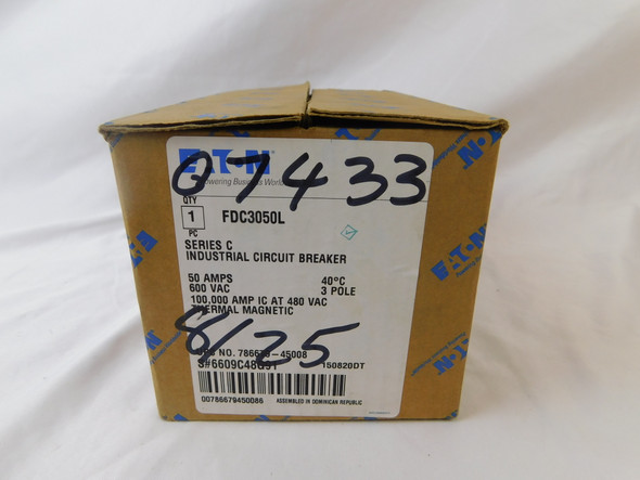 Eaton FDC3050L Molded Case Breakers (MCCBs) FDC 3P 50A 600V 50/60Hz 3Ph F Frame