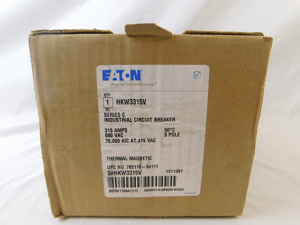 Eaton HKW3315V Molded Case Breakers (MCCBs) HKW 3P 315A 600V 50/60Hz 3Ph K Frame EA