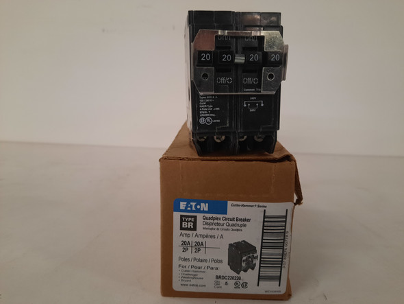 Eaton BRDC220220 Miniature Circuit Breakers (MCBs) BR 2P 20A 240V 50/60Hz 1Ph EA