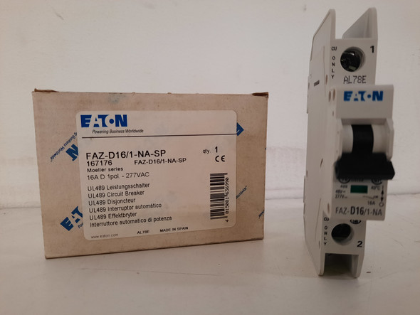 Eaton FAZ-D16/1-NA-SP Din Rail Mounted Circuit Breakers FAZ 1P 16A 277V 50/60Hz 1Ph EA