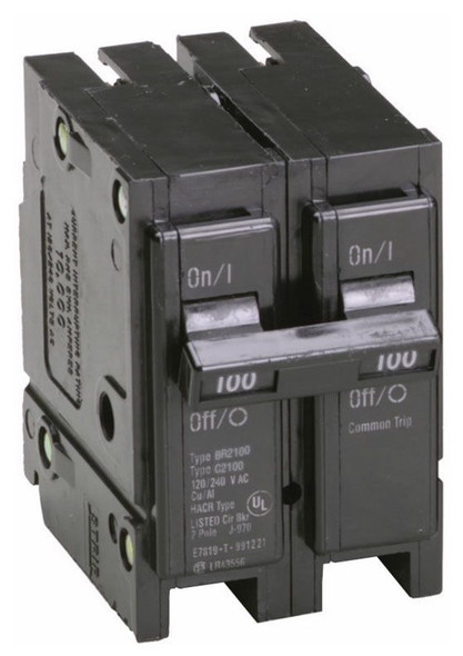 Eaton BR2100CS Miniature Circuit Breakers (MCBs) BR 2P 100A 240V 50/60Hz 1Ph EA