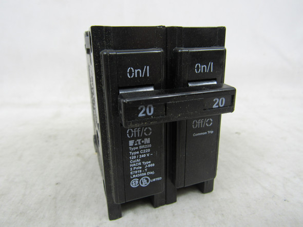 Eaton BR220 Miniature Circuit Breakers (MCBs) 2P 20A 120/240V EA