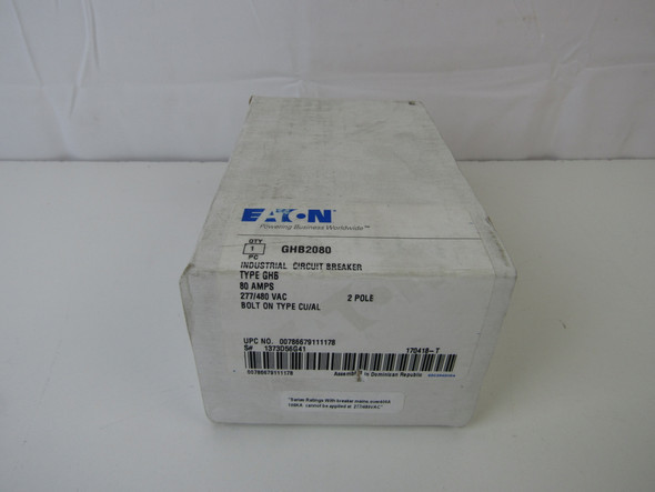 Eaton GHB2080 Molded Case Breakers (MCCBs) GHB 2P 80A 480V 50/60Hz 2Ph G Frame EA
