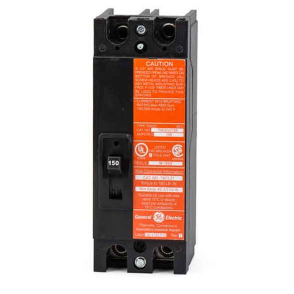 GE TMQD22150 Molded Case Breakers (MCCBs) TMQD 2P 150A 240V 50/60Hz 1Ph EA