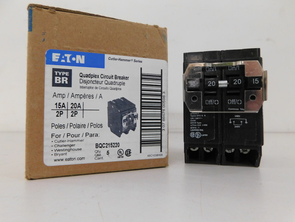 Eaton BQC215220 Miniature Circuit Breakers (MCBs) 2P 15A/20A 240V EA