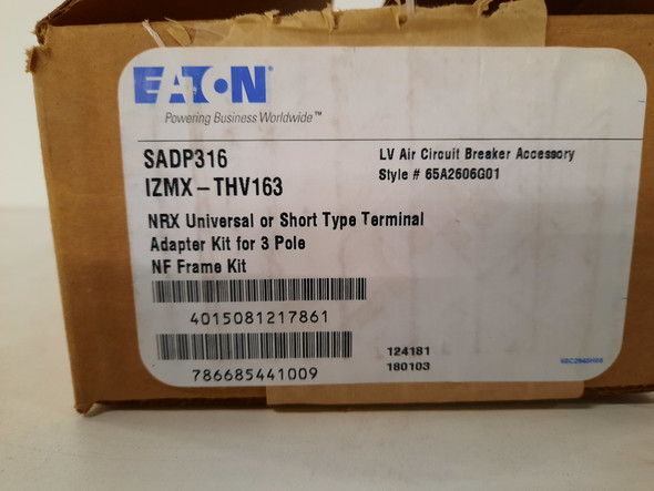 Eaton SADP316 Circuit Breaker Accessories Adapter Kit 3P 1600A NF/RF Frame
