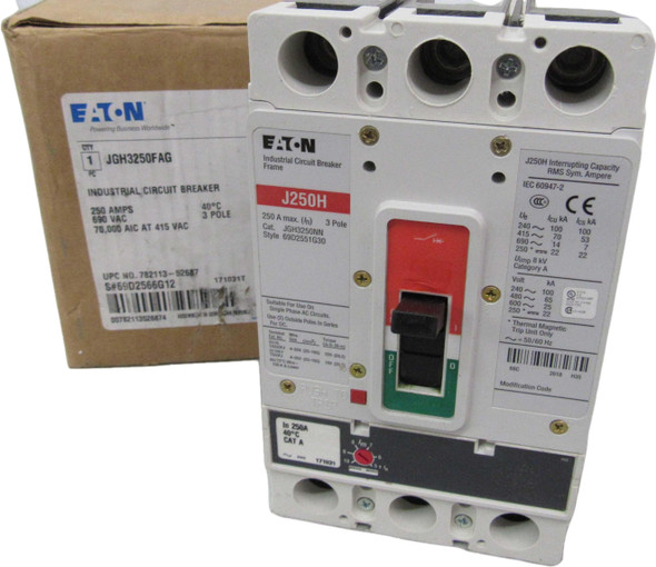 Eaton JGH3250FAG Molded Case Breakers (MCCBs) JGH 3P 250A 600V 50/60Hz 3Ph J Frame