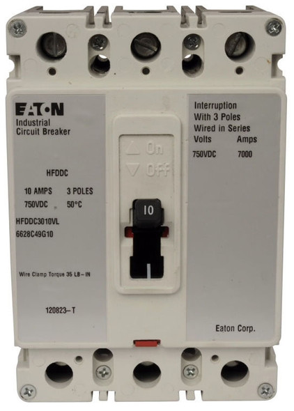 Eaton HFDDC3050L Molded Case Breakers (MCCBs) HFD 3P 50A 600V 50/60Hz 3Ph F Frame