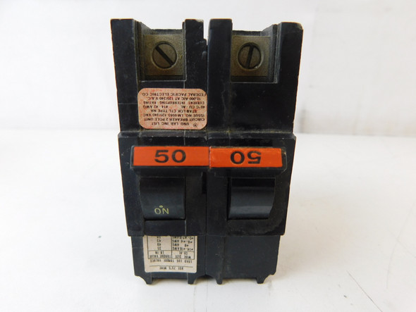 Federal Pacific Electric NA250 Miniature Circuit Breakers (MCBs) Stab-Lok 2P 50A 120V 50/60Hz 1Ph EA