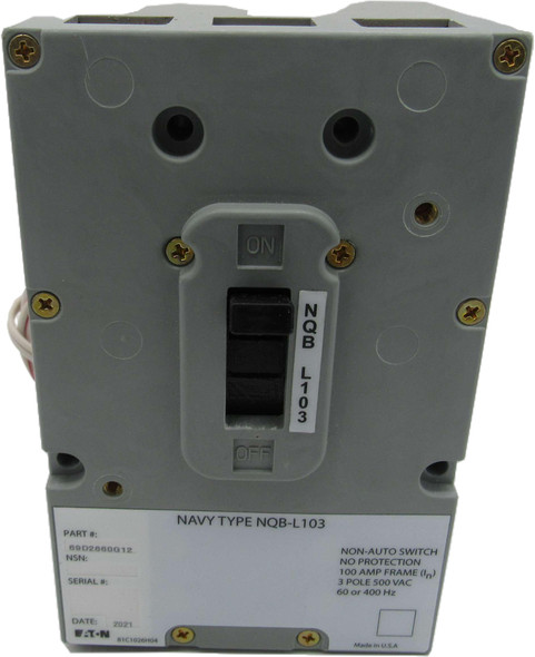 Eaton NQB-L103 Molded Case Breakers (MCCBs) NQB 3P 100A 500V 60/400Hz 3Ph