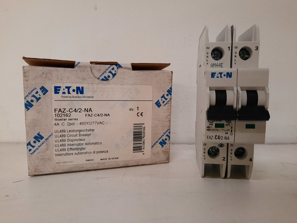 Eaton FAZ-C4/2-NA Miniature Circuit Breakers (MCBs) FAZ 2P 4A 277V 50/60Hz 1Ph EA