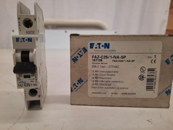 Eaton FAZ-C25/1-NA-SP Din Rail Mounted Circuit Breakers FAZ 1P 25A 240V 50/60Hz EA