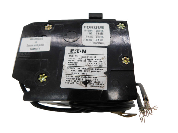 Eaton BAB3100HS Miniature Circuit Breakers (MCBs) BA 3P 100A 240V 50/60Hz 3Ph EA