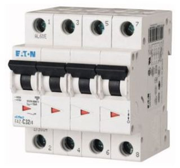 Eaton FAZ-C1/4 Miniature Circuit Breakers (MCBs) FAZ 4P 1A 277V 50/60Hz 3Ph