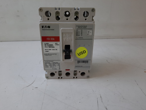 Eaton FD3025 Molded Case Breakers (MCCBs) FD 3P 25A 600V 50/60Hz 3Ph F Frame Thermal Magnetic