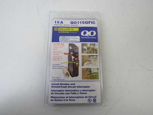 Square D QO115GFIC Miniature Circuit Breakers (MCBs) QO 1P 15A 120V 50/60Hz 1Ph EA Square D QO115GFIC Miniature Circuit Breakers (MCBs) QO 1P 15A 120V 50/60Hz 1Ph EA