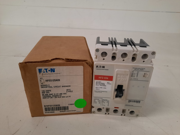 Eaton HFD3125A09 Molded Case Breakers (MCCBs) HFD 3P 125A 600V 50/60Hz 3Ph F Frame