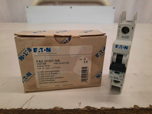 Eaton FAZ-D15/1-NA Miniature Circuit Breakers (MCBs) FAZ 1P 15A 480V 50/60Hz 1Ph