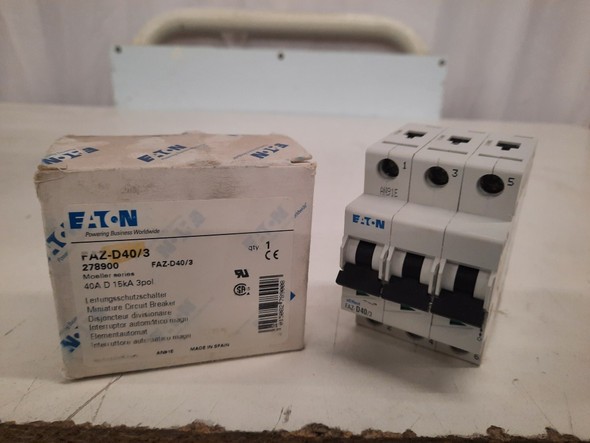 Eaton FAZ-D40/3 Miniature Circuit Breakers (MCBs) FAZ 3P 40A 120/240V 50/60Hz 3Ph
