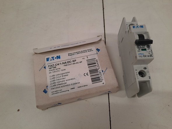 Eaton FAZ-C4/1-NA-DC-SP Miniature Circuit Breakers (MCBs) 1P 4A 480V EA