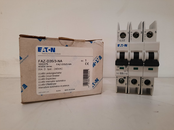 Eaton FAZ-D35/3-NA Miniature Circuit Breakers (MCBs) FAZ 3P 35A 240V 50/60Hz 3Ph