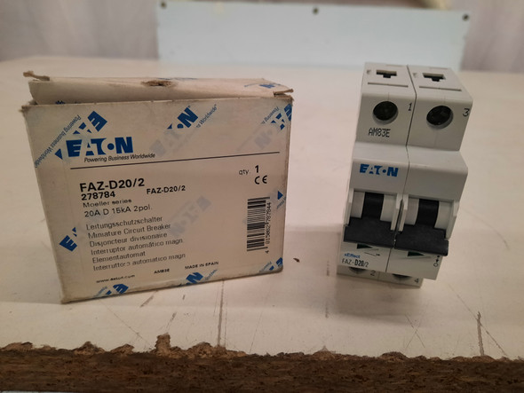 Eaton FAZ-D20/2 Miniature Circuit Breakers (MCBs) FAZ 2P 20A 120/240V 50/60Hz 1Ph EA