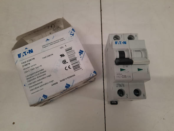 Eaton FAZ-C25/1N Miniature Circuit Breakers (MCBs) FAZ 1P 25A 277V 50/60Hz 1Ph EA